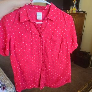 Blair Red Blouse with White Dots